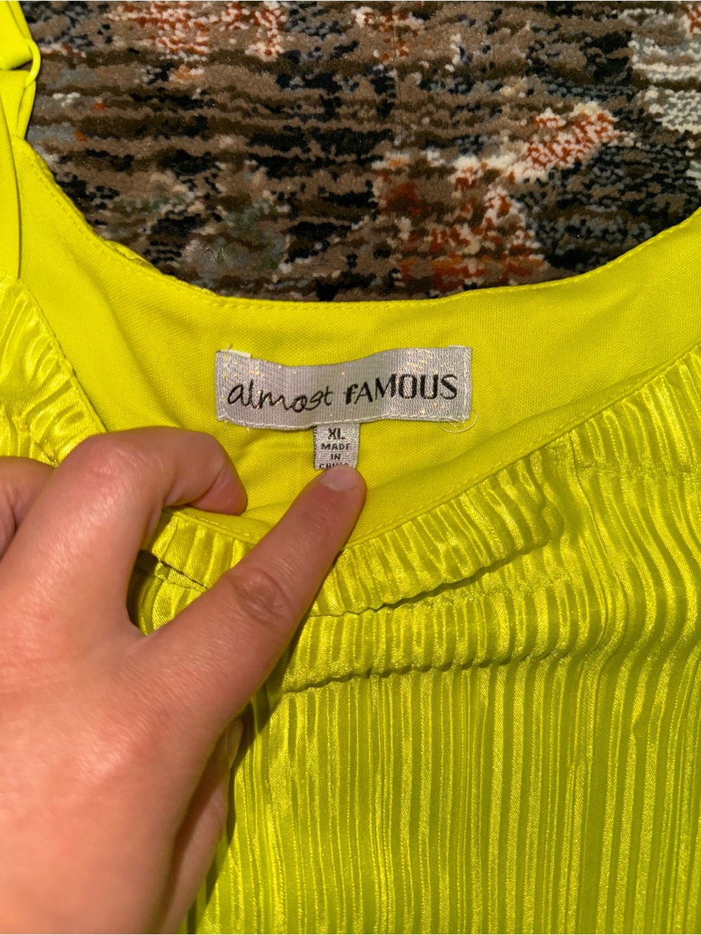 Almost Famous Neon Yellow Pleated Set - Picture 5 of 5